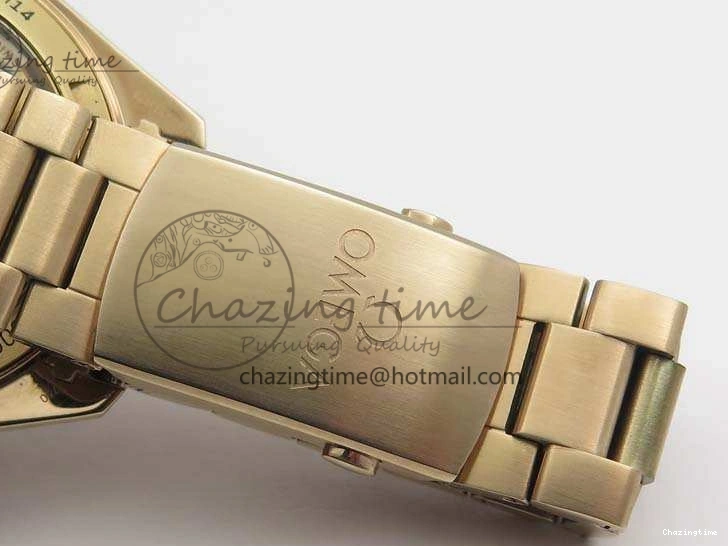 0517 Seamaster Pro Chrono RG Best Edition Black Ceramic Black Dial On RG Bracelet A ComfortFit 8130